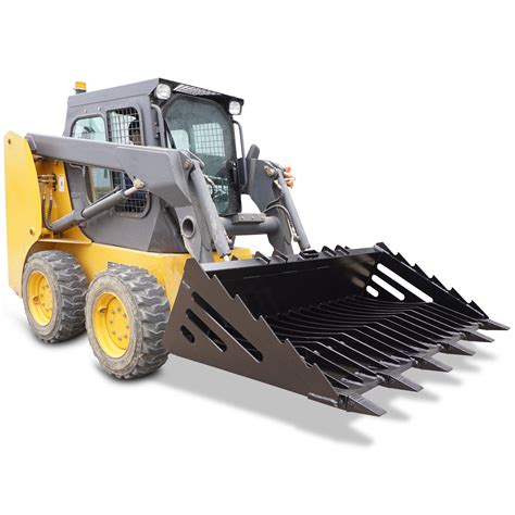 72 rock bucket skeleton loader w teeth skid steer|6 foot skeleton rock bucket.